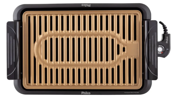 Churrasqueira Elétrica Philco PCQ1200D Preta e Dourada Portátil 1200W - 127v - Image 4
