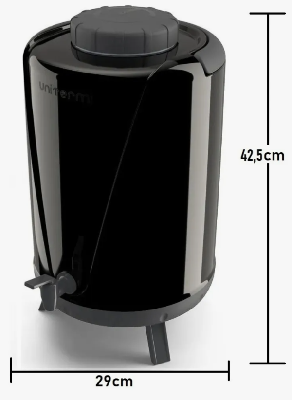 Botijão Térmico Unitermi 10 Litros Preto com Torneira – Conserva Bebidas Geladas e Quentes - Image 3