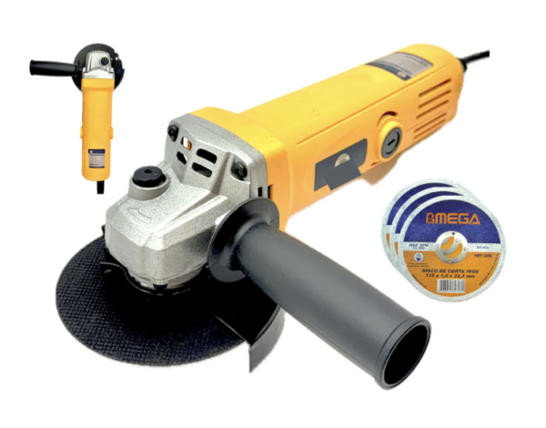 Esmerilhadeira Lixadeira 900w Profissional 115mm + Disco - 127v Amarelo 50/60hz