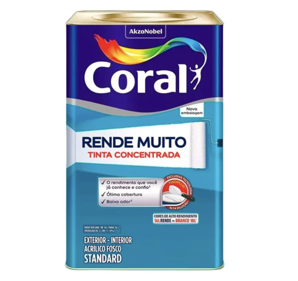 Tinta Acrílica Fosca Coral Rende Muito - Branco Gelo 18 Litros