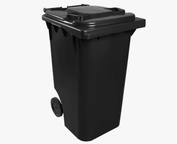 Carrinho Coletor Container 240 Litros Lixeira Grande - Larplasticos Preto